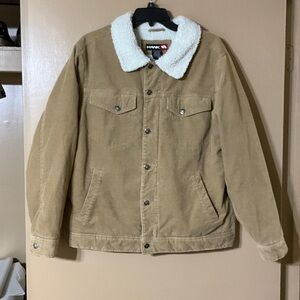 Tony Hawk Tan Corduroy Jacket with Sherpa Lining